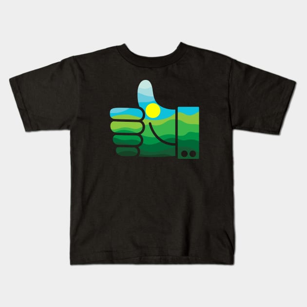 Nature Thumbs Up Kids T-Shirt by martinussumbaji